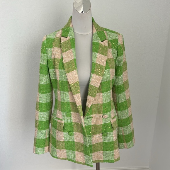 Flora Bea Tweed check blazer in S - Picture 6 of 7